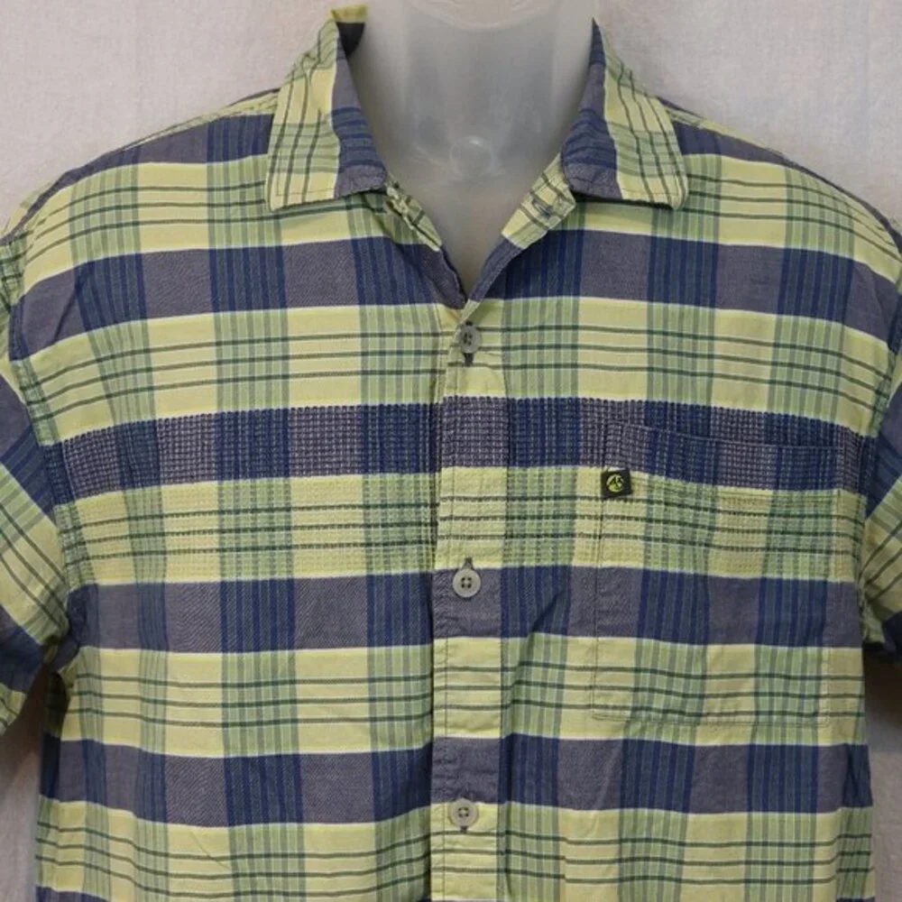 The North Face A5 Series Green Plaid Short-Sleeve Hiking Shirt Medium