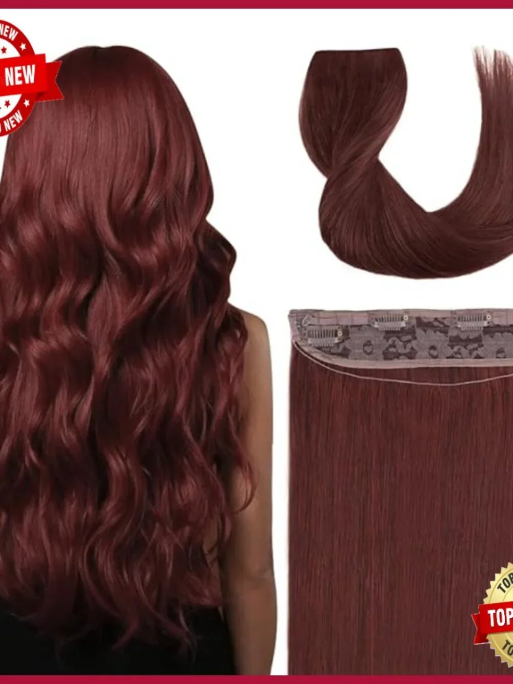 16 Inch 80G Human Hair Extensions Clip-Ins with Invisible Wire