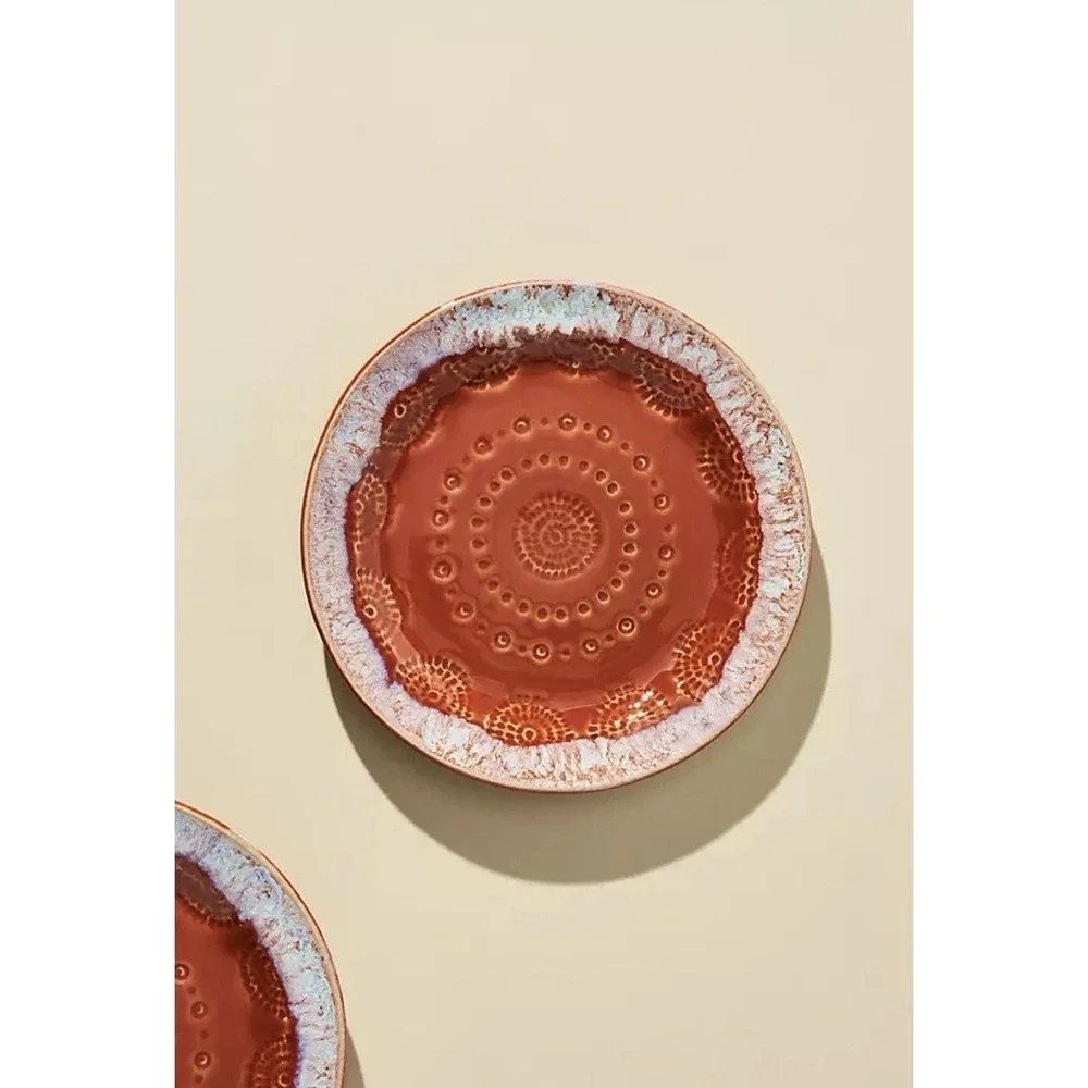 Anthropologie Old Havana Bread Plates Set of 4 Spice Appetizer‎ Dessert Side New