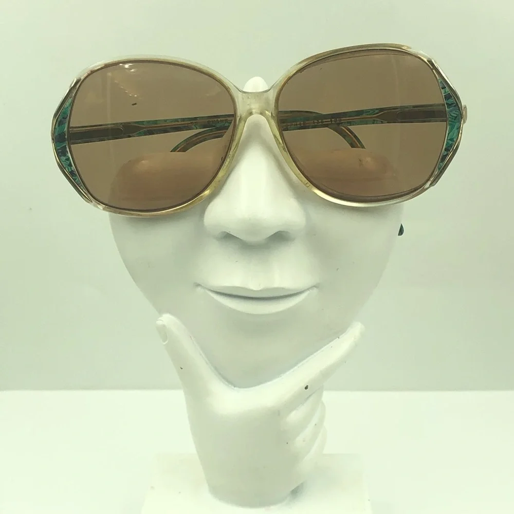 Svank Optical Blue Gold Oval Sunglasses