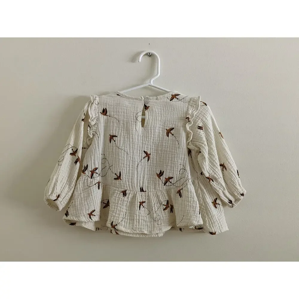 Rylee & Cru Sparrow Outfit Sz 6/12m Piper Blouse Bloomers Birds