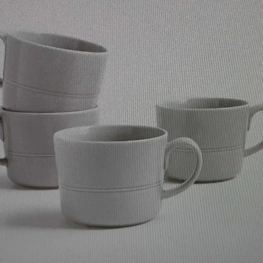 Crate&Barrel Light Grey Coffee Mugs - set of (4)