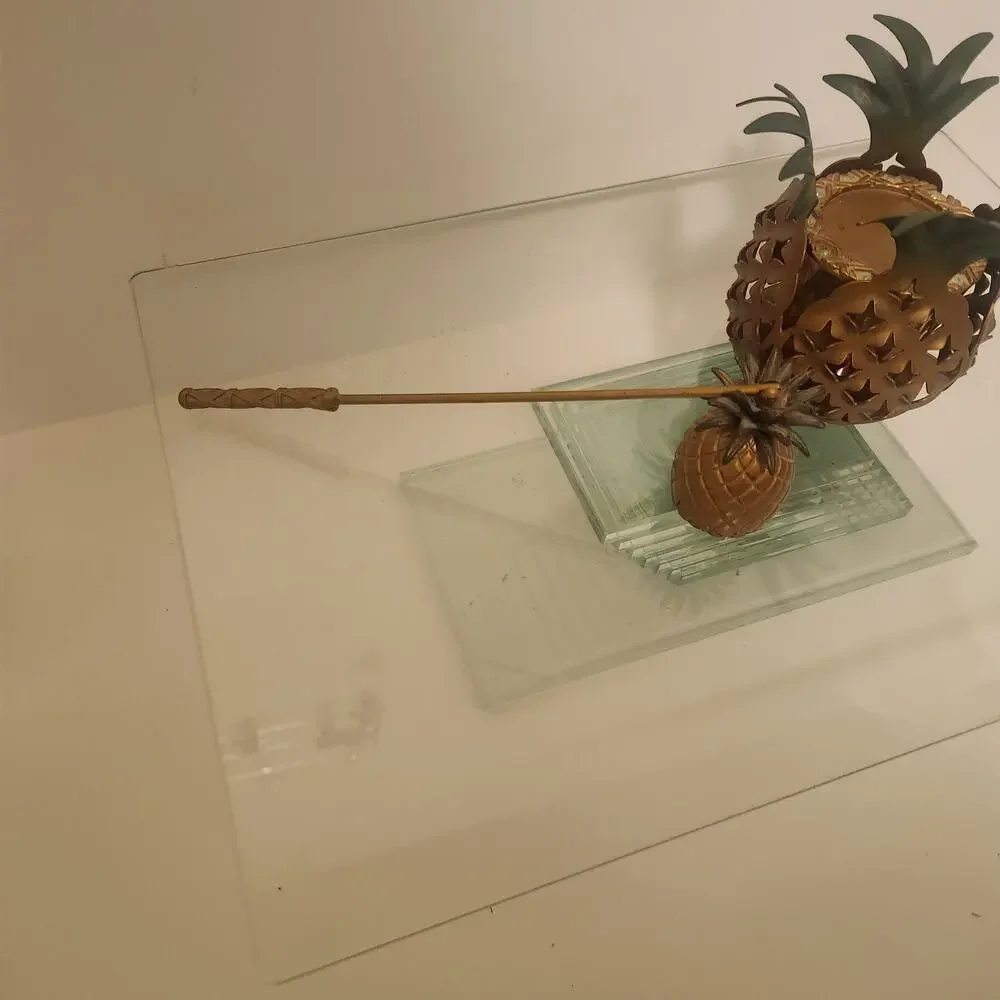 Vintage Brass Metal Party Lite Candle Holder with Snuffer Pineapple
