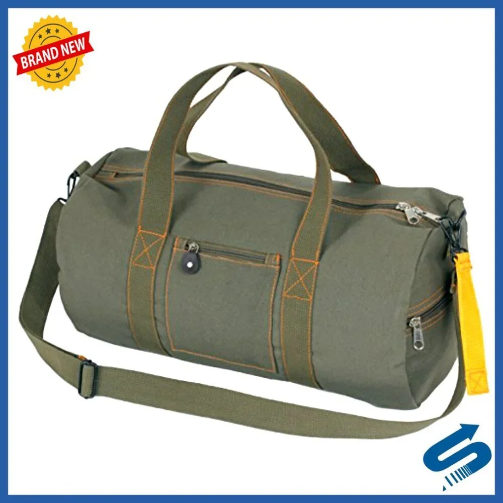 Vintage Canvas Duffel Bag Heavyweight Travel Gym Gear Storage Classic Retro