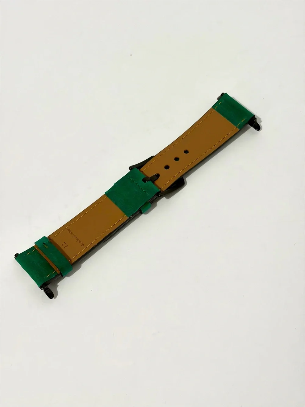Fancy Bands Green Leather Apple Watch Strap with Black Hardware