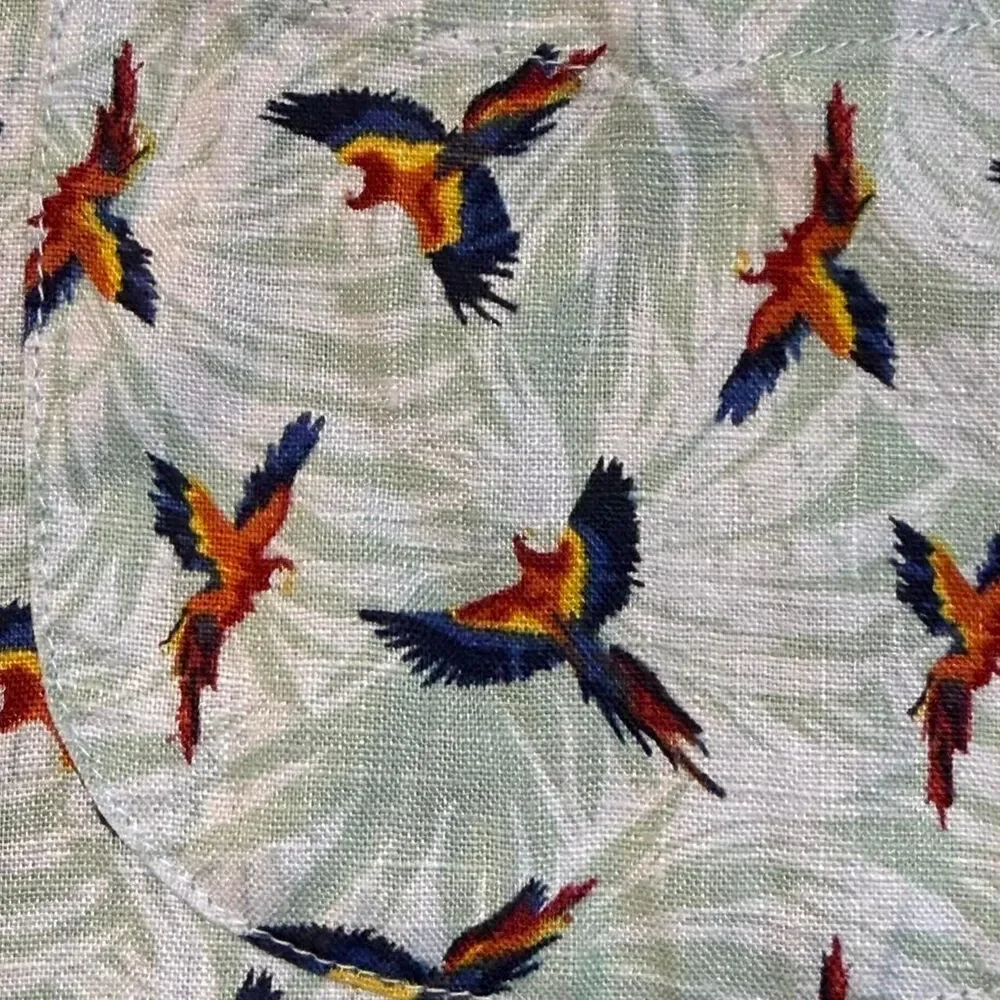 J.Crew multicolored linen parrot button down shirt Size L - 0301