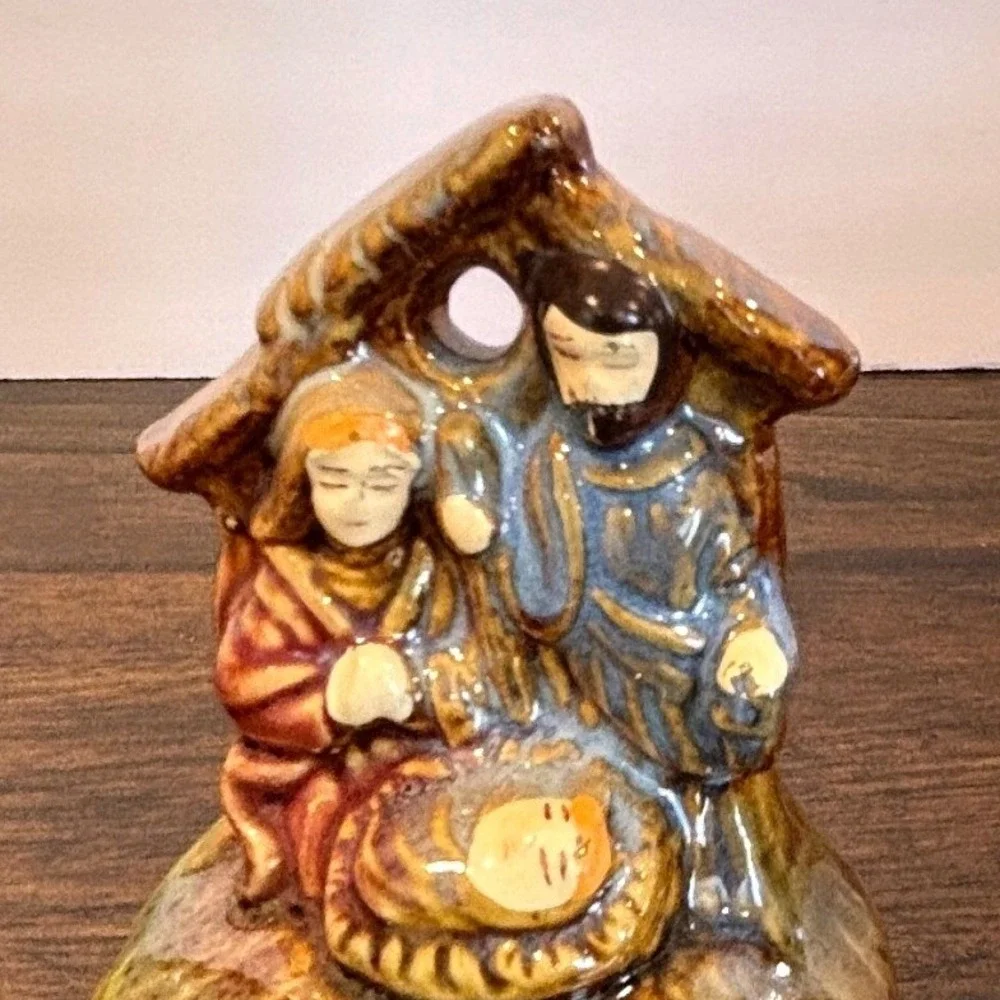 Christmas Nativity Scene Ceramic Hinged Trinket Box Holy Family Christian Decor