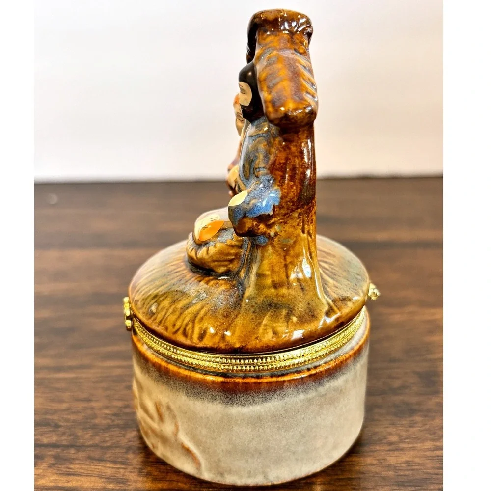 Christmas Nativity Scene Ceramic Hinged Trinket Box Holy Family Christian Decor