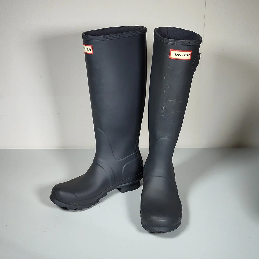 Hunter Women's Original Tall Rain Boots in‎ dark gray 7