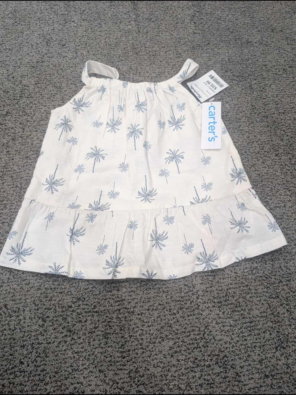 Carter's Cream Palm Tree Print Tank Top