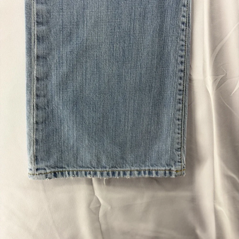 Banana Republic Men's Blue Denim Boot Cut Jeans 33x32 (Fits 33x30) Distressed