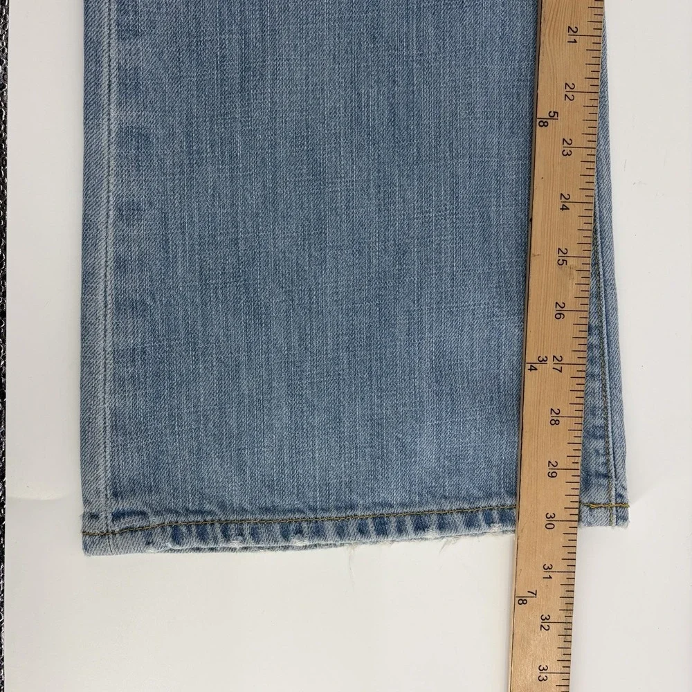 Banana Republic Men's Blue Denim Boot Cut Jeans 33x32 (Fits 33x30) Distressed