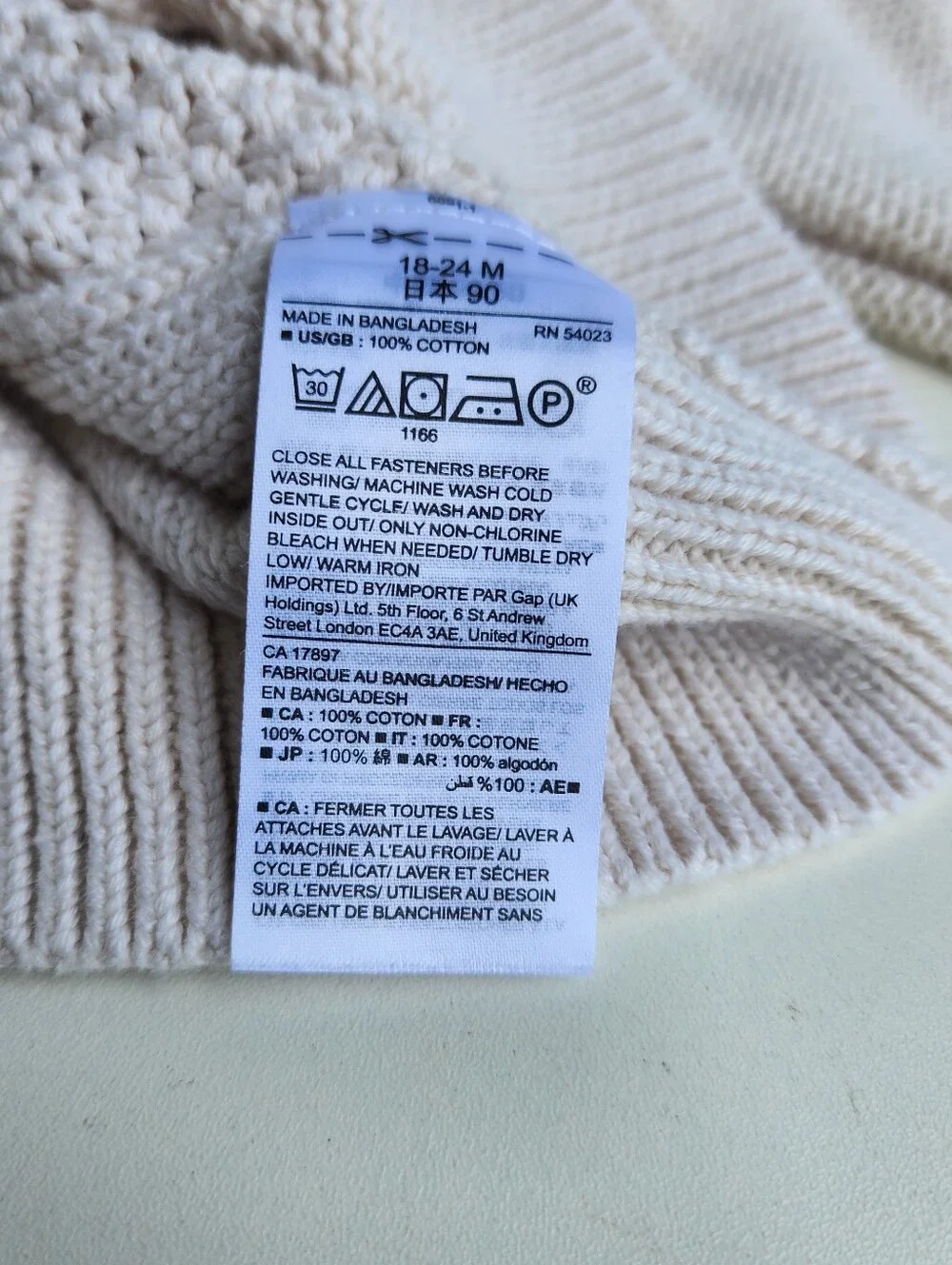 GAP baby size