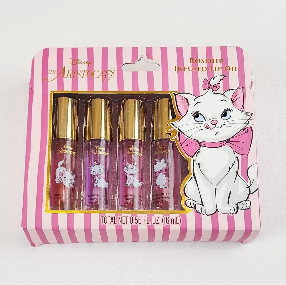 Disney Aristocats Rosehip Infused Lip Oil 4 Pieces Set