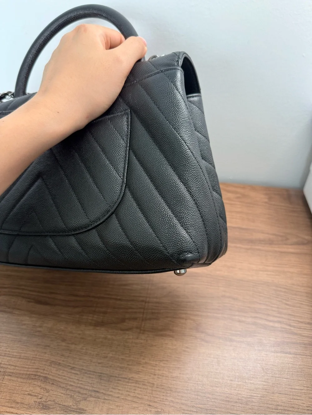CHANEL black chevron