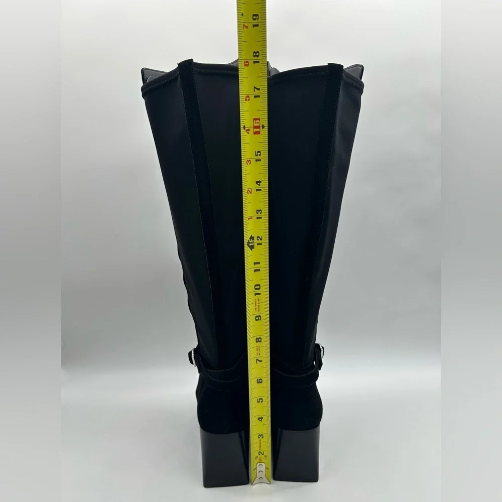 Blondo Twyla Waterproof Tall Boots Black Suede 7.5M Block Heel New With Box