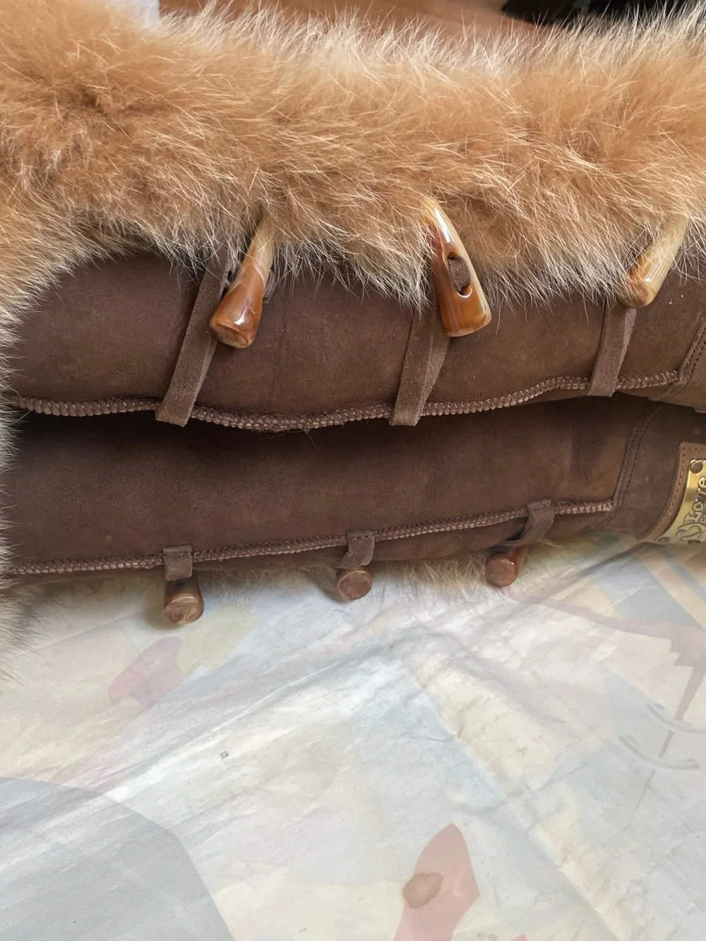 Love Collective Australia Tall Sheepskin Fur Trim Lined Boots Women’s Brown AU 5