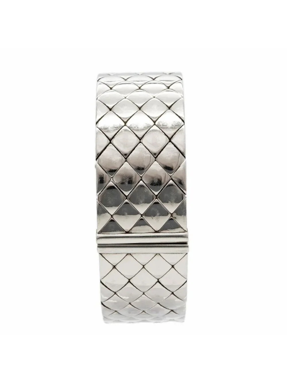 Chanel Quilted Diamond Black Dial Watch