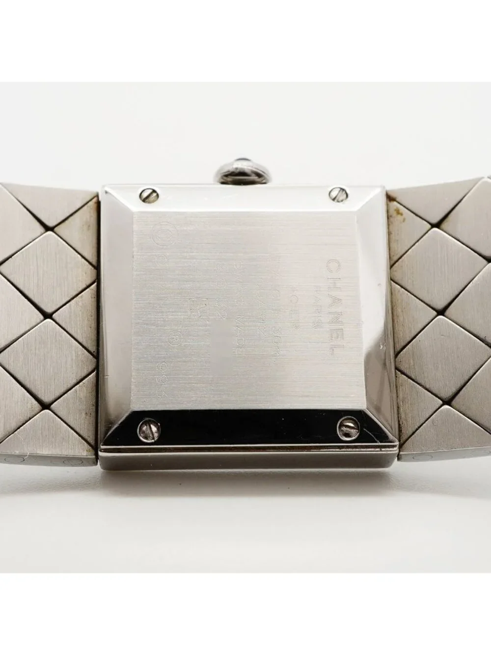 Chanel Quilted Diamond Black Dial Watch