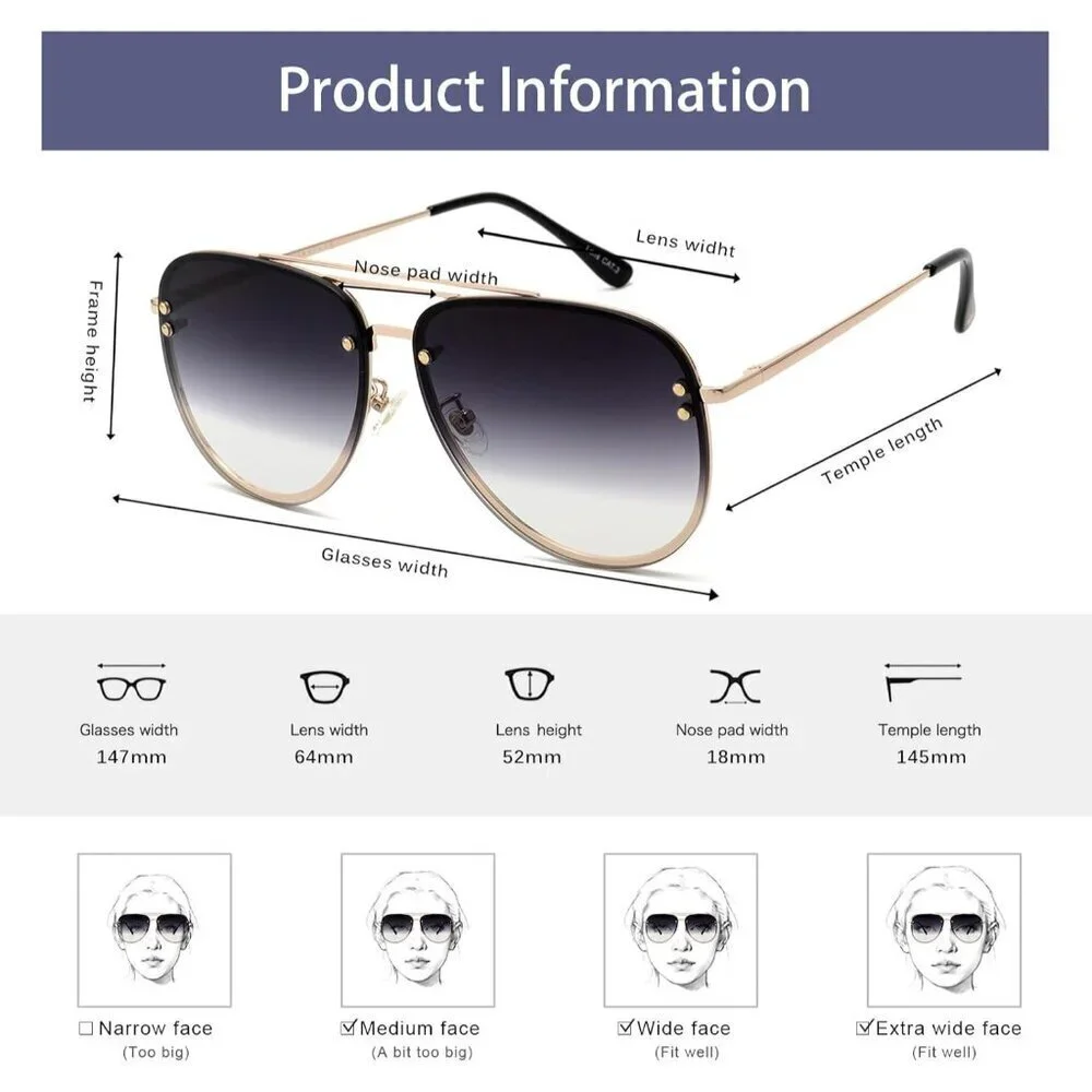 N/A oversized aviator