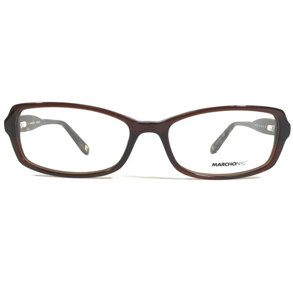 Marchon NYC Eyeglasses Frames WHITNEY 216 Brown Rectangular Full Rim 52-16-135