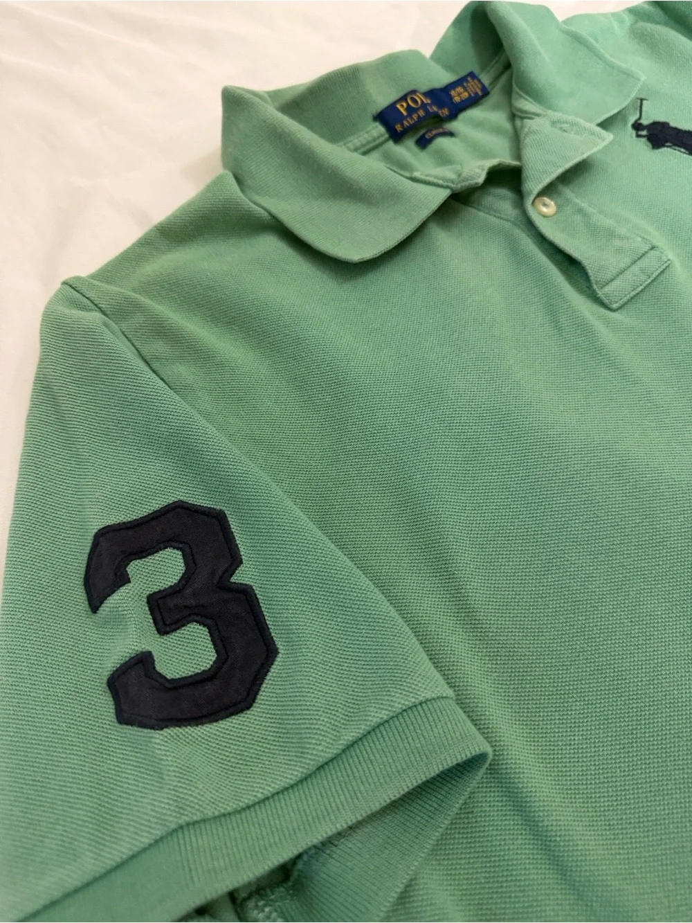 Ralph Lauren Mint Green Polo with Navy Pony Embroidery
