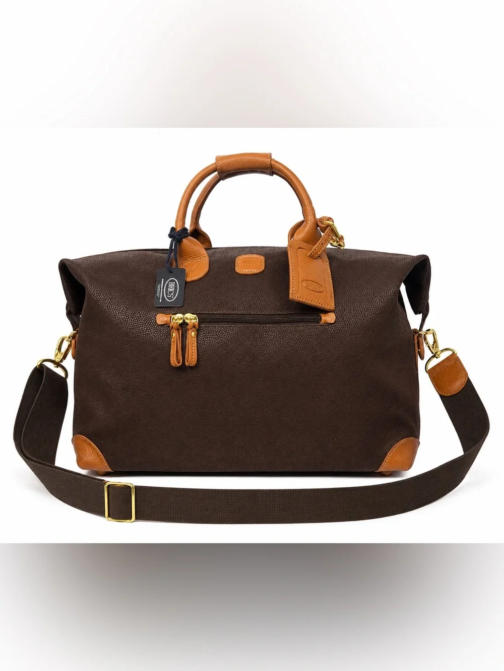 NWT Bric's Milano Life Collection 22” Brown Leather Weekender Cargo Duffle w/Tag