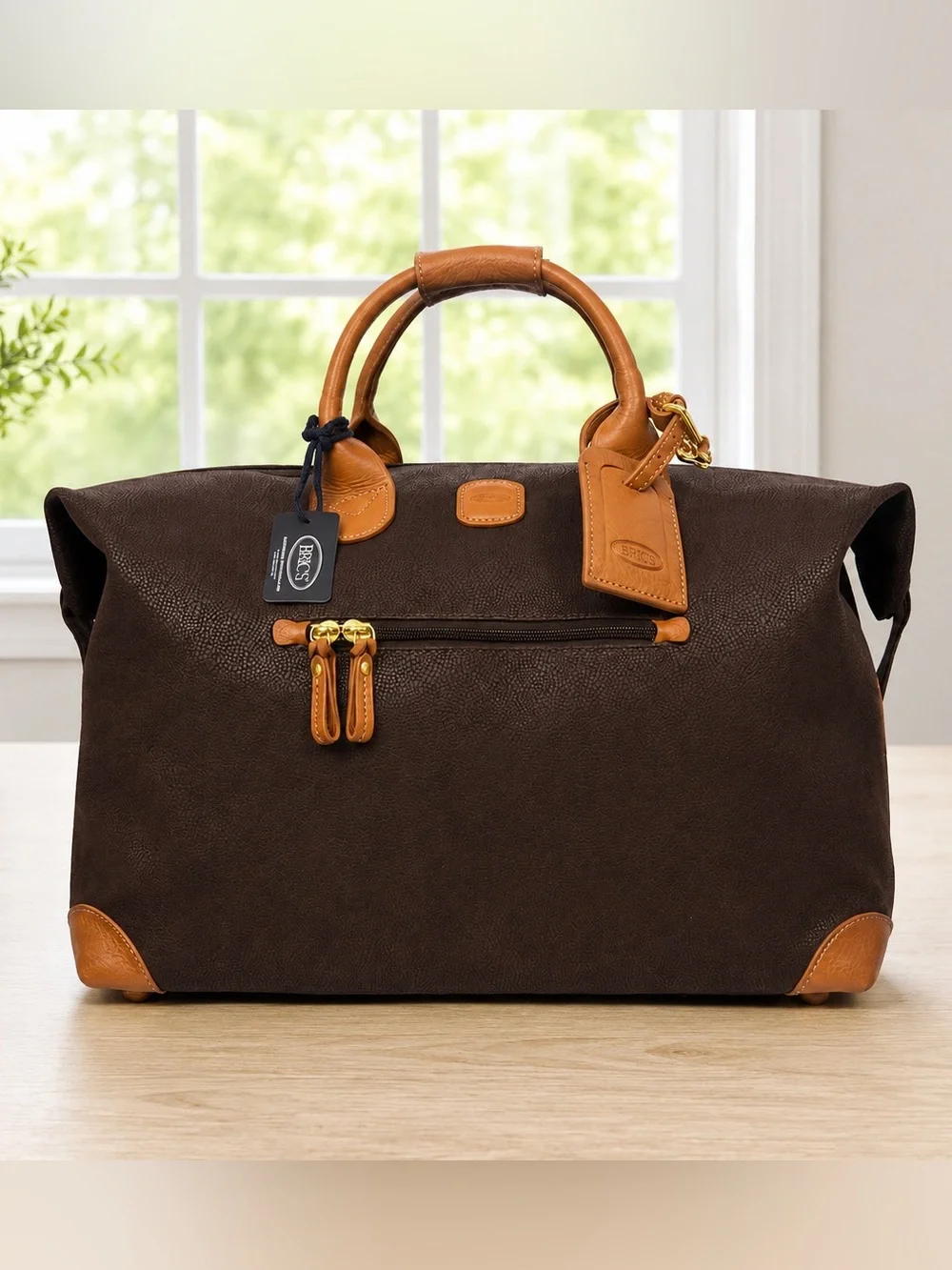 NWT Bric's Milano Life Collection 22” Brown Leather Weekender Cargo Duffle w/Tag