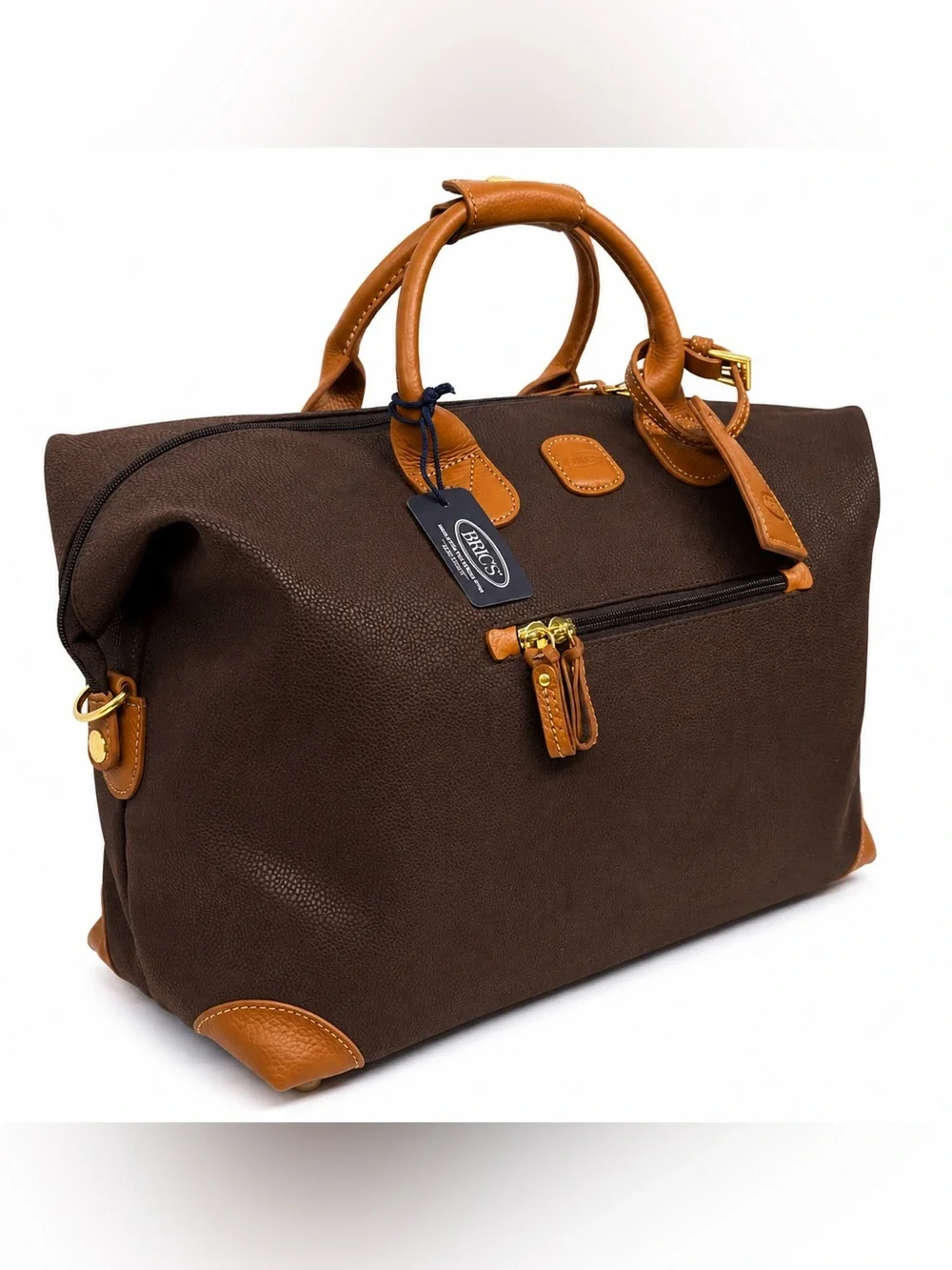 NWT Bric's Milano Life Collection 22” Brown Leather Weekender Cargo Duffle w/Tag