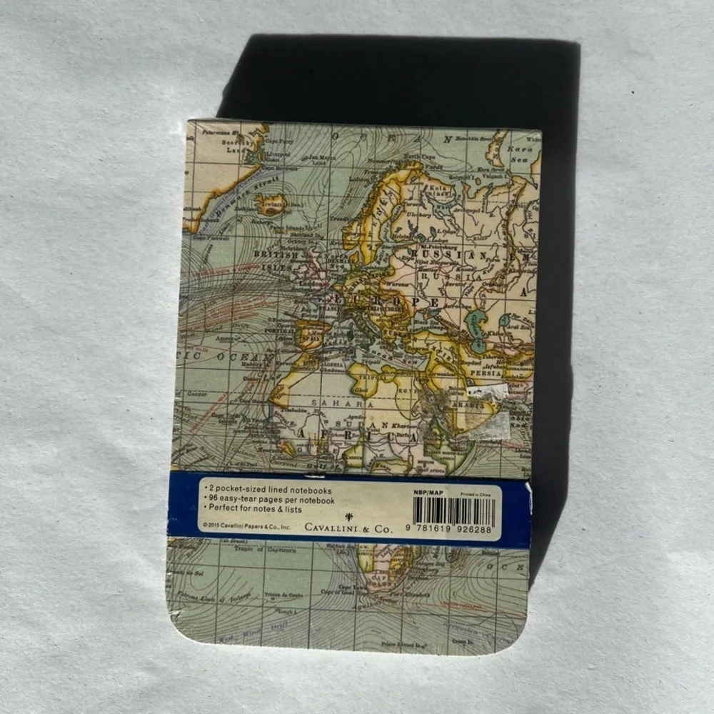 World Map Pocket Notebook - mini - set of 2