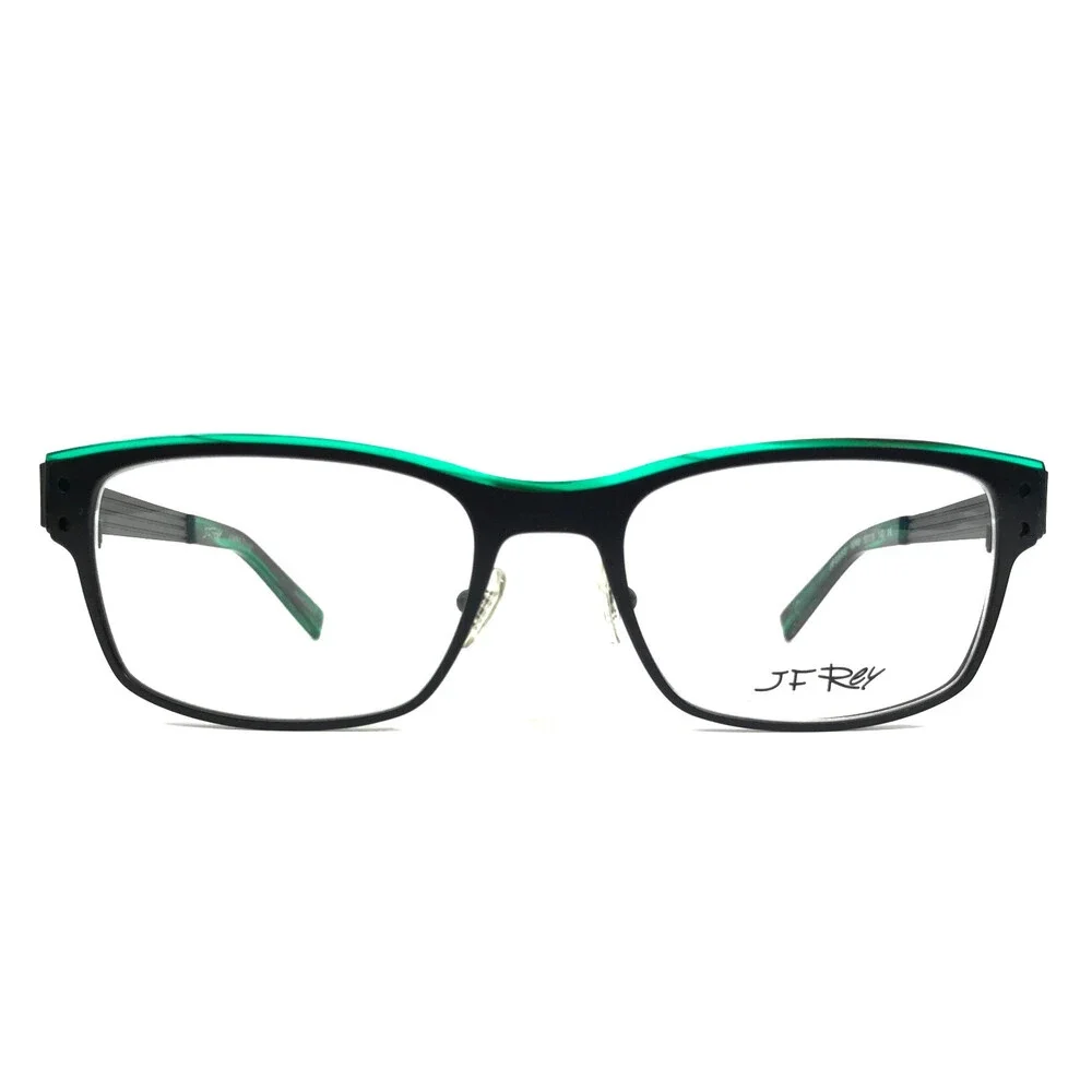 J.F. Rey Eyeglasses Frames JF2553 0040 Matte Black Green Tortoise 52-19-140