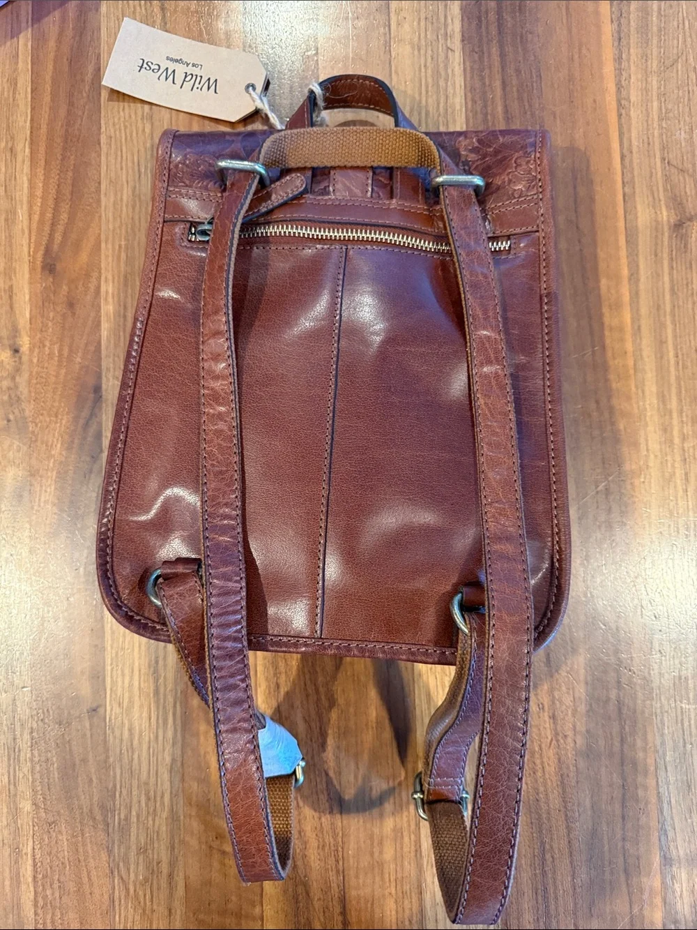 New with tags Wild West Los Angeles Leather Backpack or crossbody