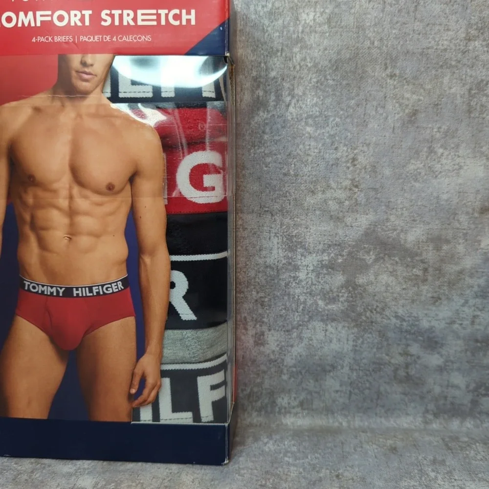 TOMMY HILFIGER Mens Small (28-30) Comfort Stretch Boxer Briefs 4-Pack Multicolor