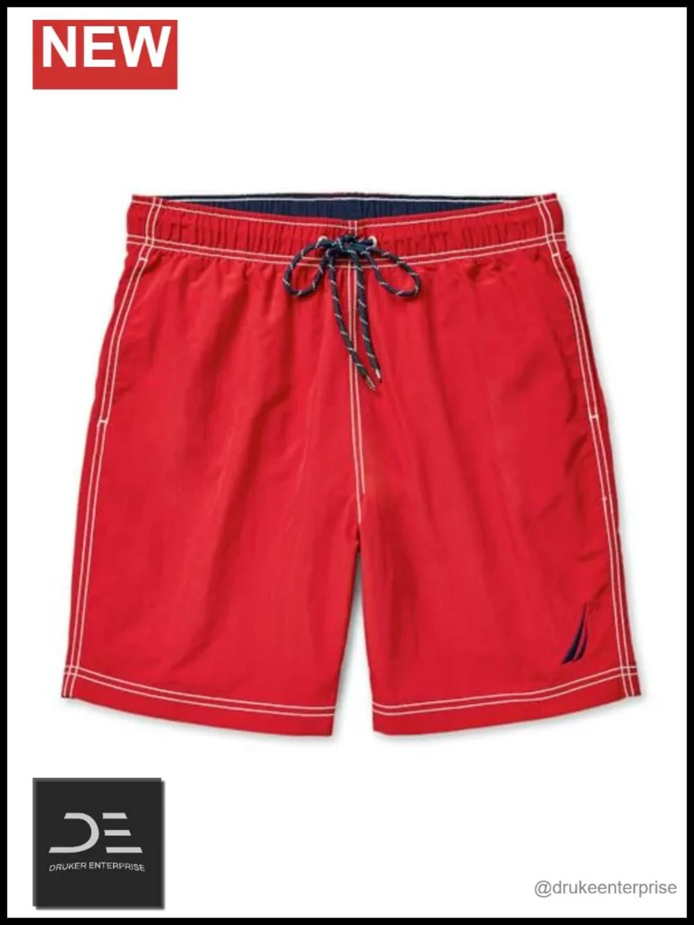 Men's Solid Quick Dry Classic Logo Swim Trunk
