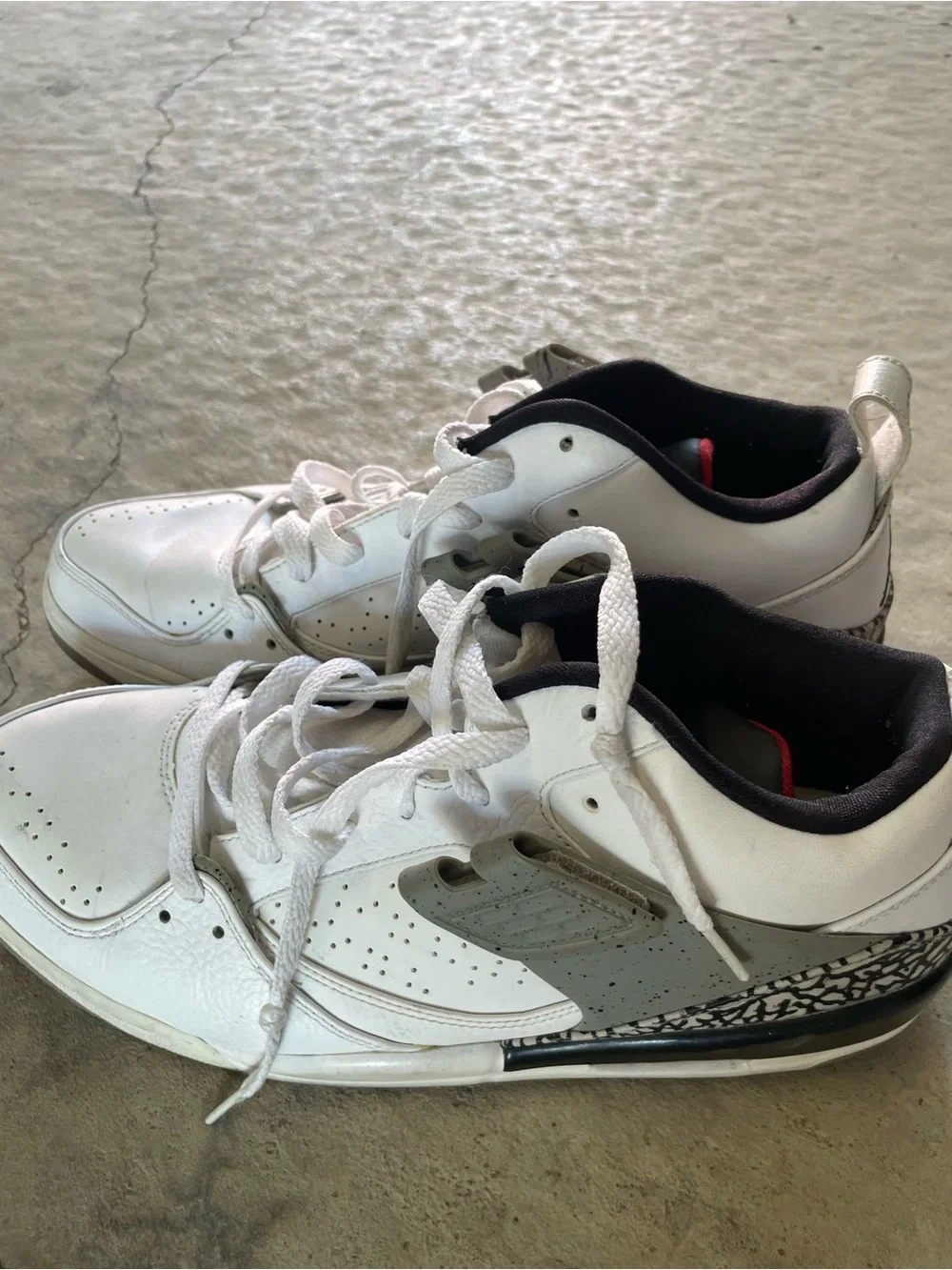 Air Jordan Men's White Black Gray Low-Top Sneakers