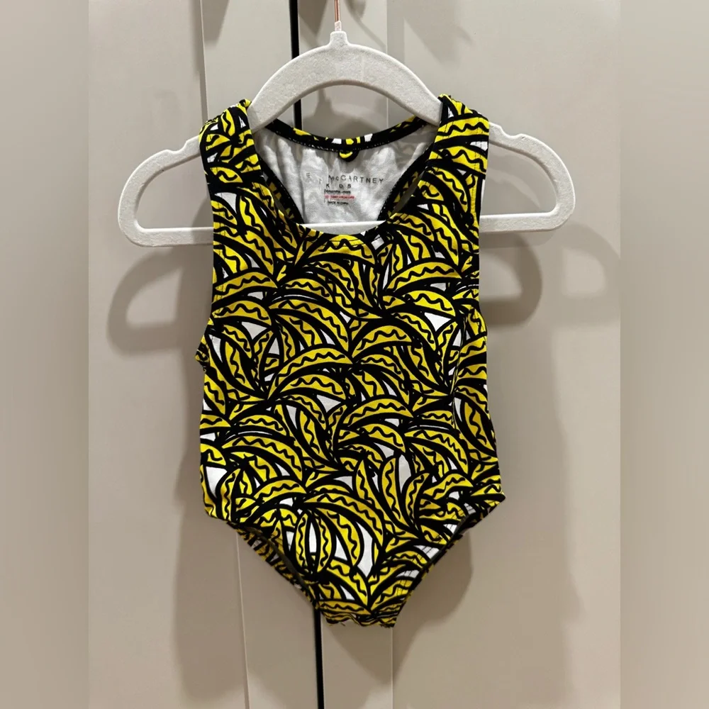 Stella McCartney Kids Yellow & Black Patterned One-Piece Swimsuit