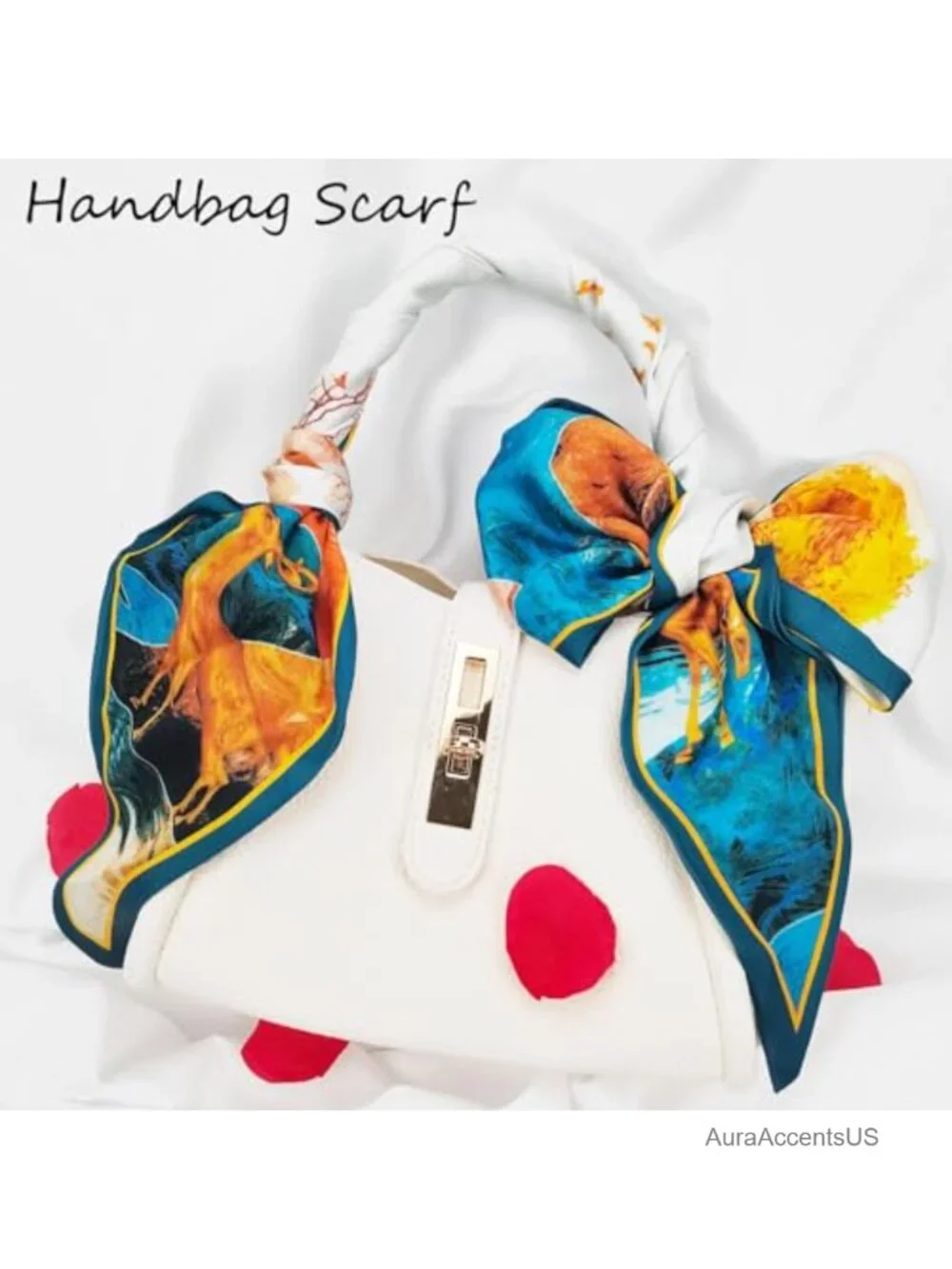 Silk Like Satin Fashion Scarf for Women Neck Scarf Hair Tie Bag Accessory
