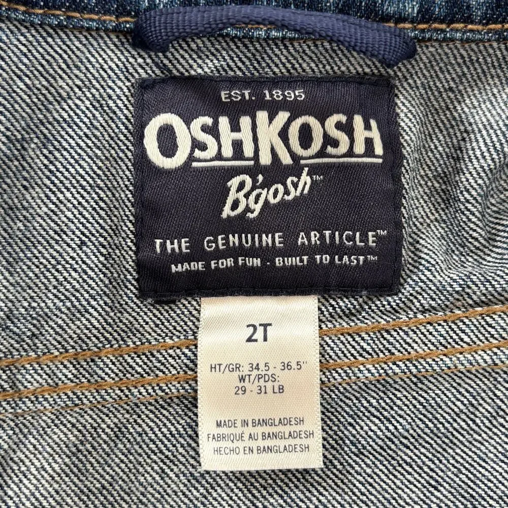 Oshkosh B'Gosh Toddler Girl Denim Jean Jacket - Size: 2T
