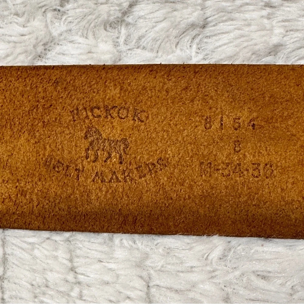 Vintage Hickok Belt Makers, Carmel Brown Cowhide Leather Gold Tone Buckle, M