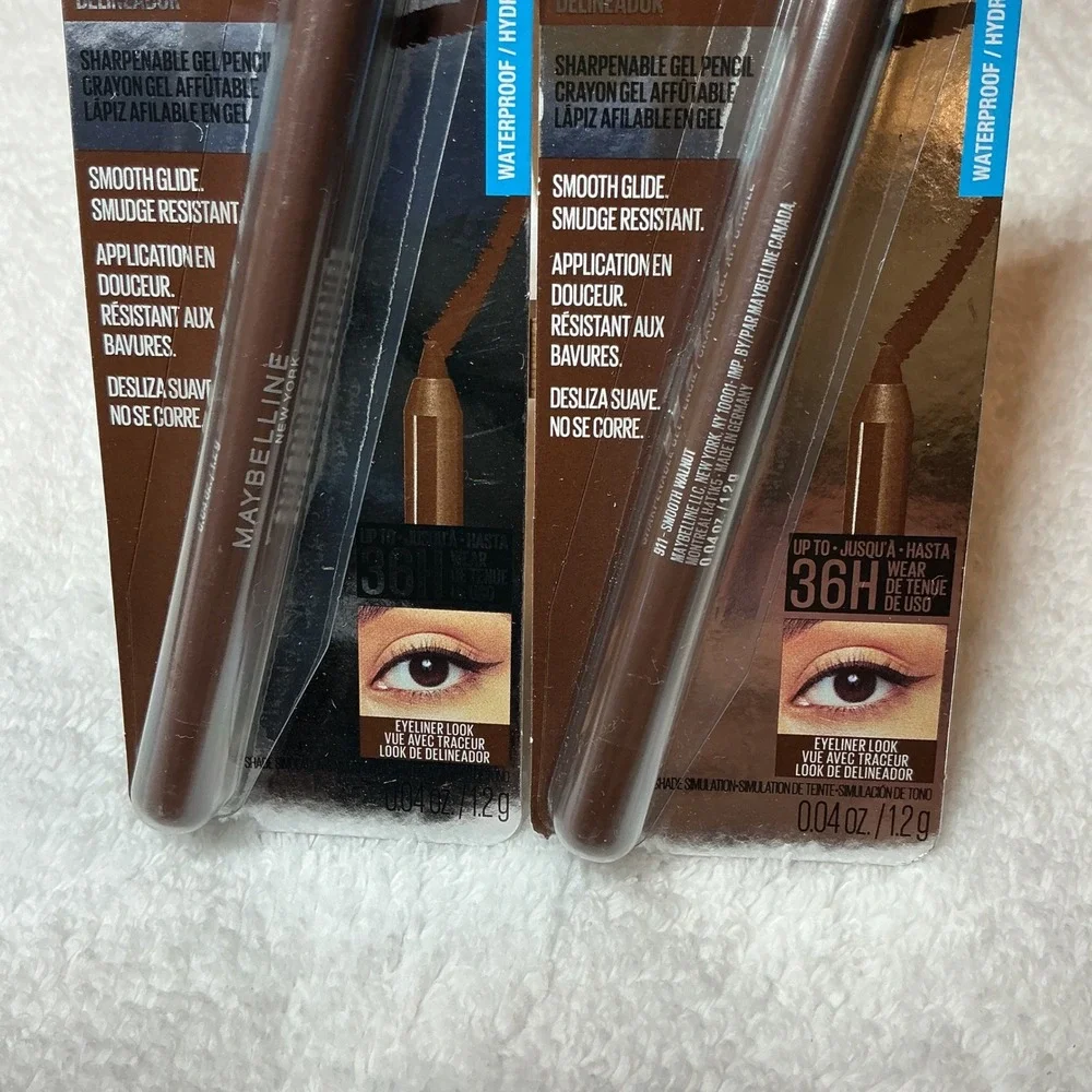 Maybelline Tattoo Studio Gel Eyeliner 911 Smooth Walnut 0.04 oz Lot of 2 New