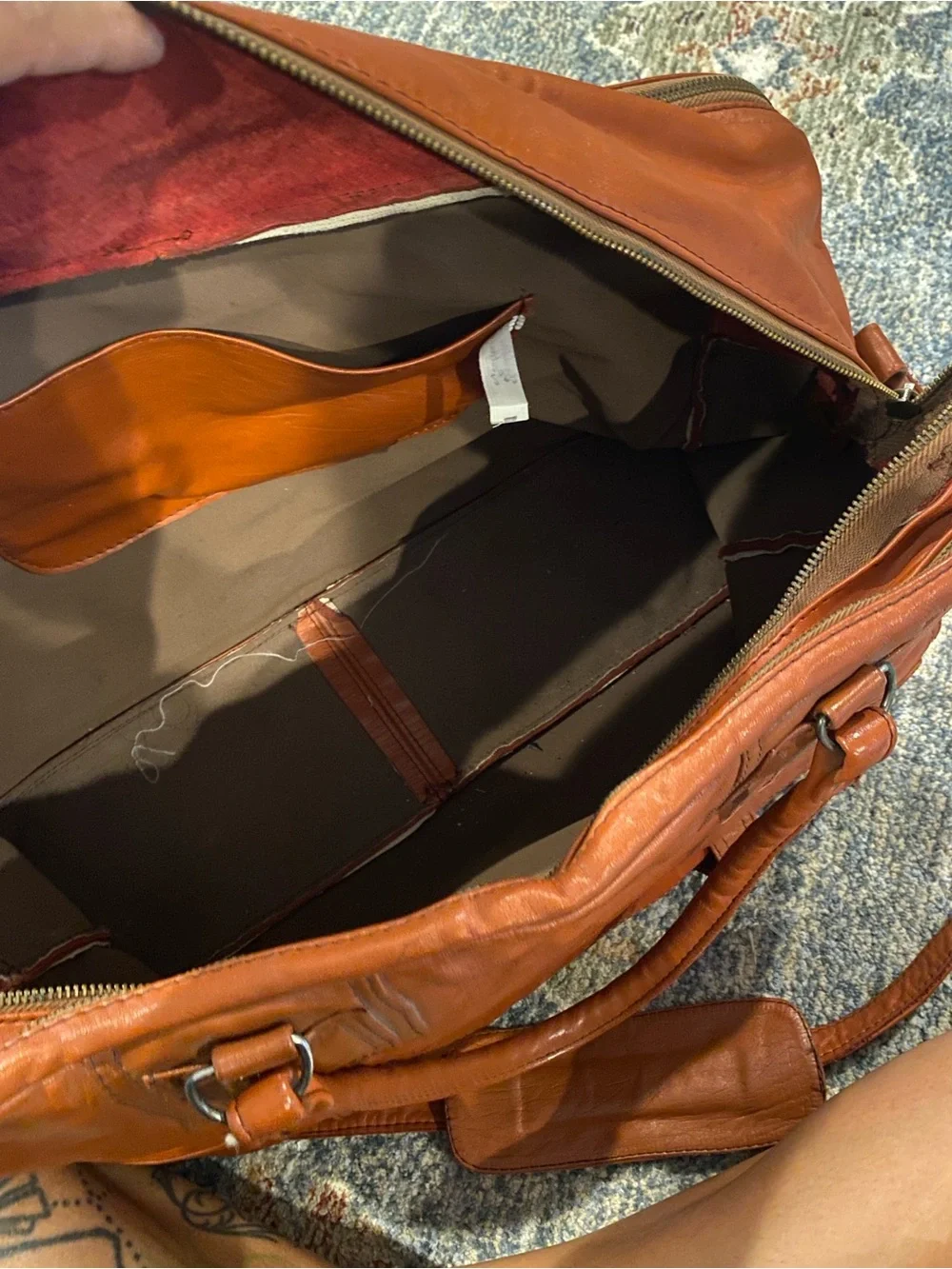 Bag, Classic Men's Leather Weekender Orange