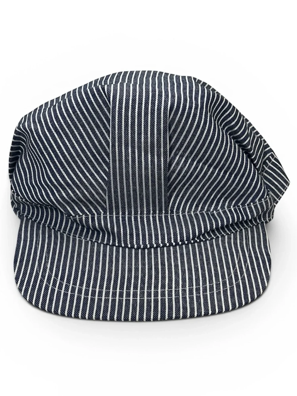 Blue & White Striped Train Conductor Cap