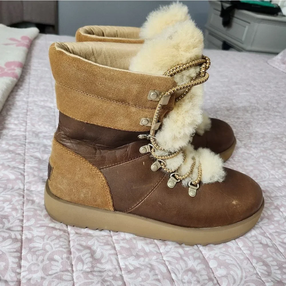 Ugg Viki Waterproof Boot Brown Suede Leather