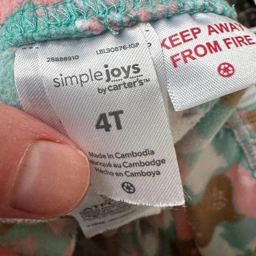 NWOT Simple Joys by Carter's Multicolor Bear Hot Coco Fleece Pajama Bottoms