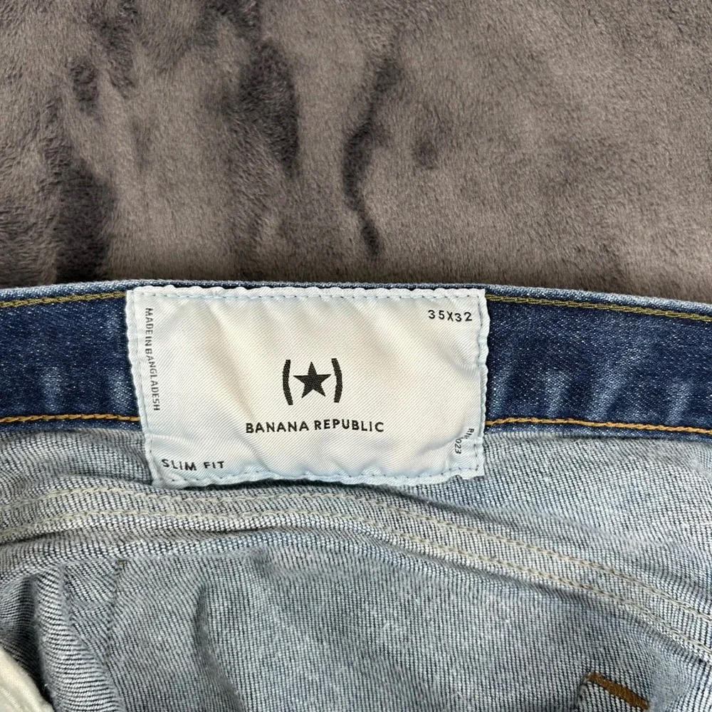 Banana Republic Slim Fit Jeans Mens 35x32 Blue Medium Wash Denim Pants