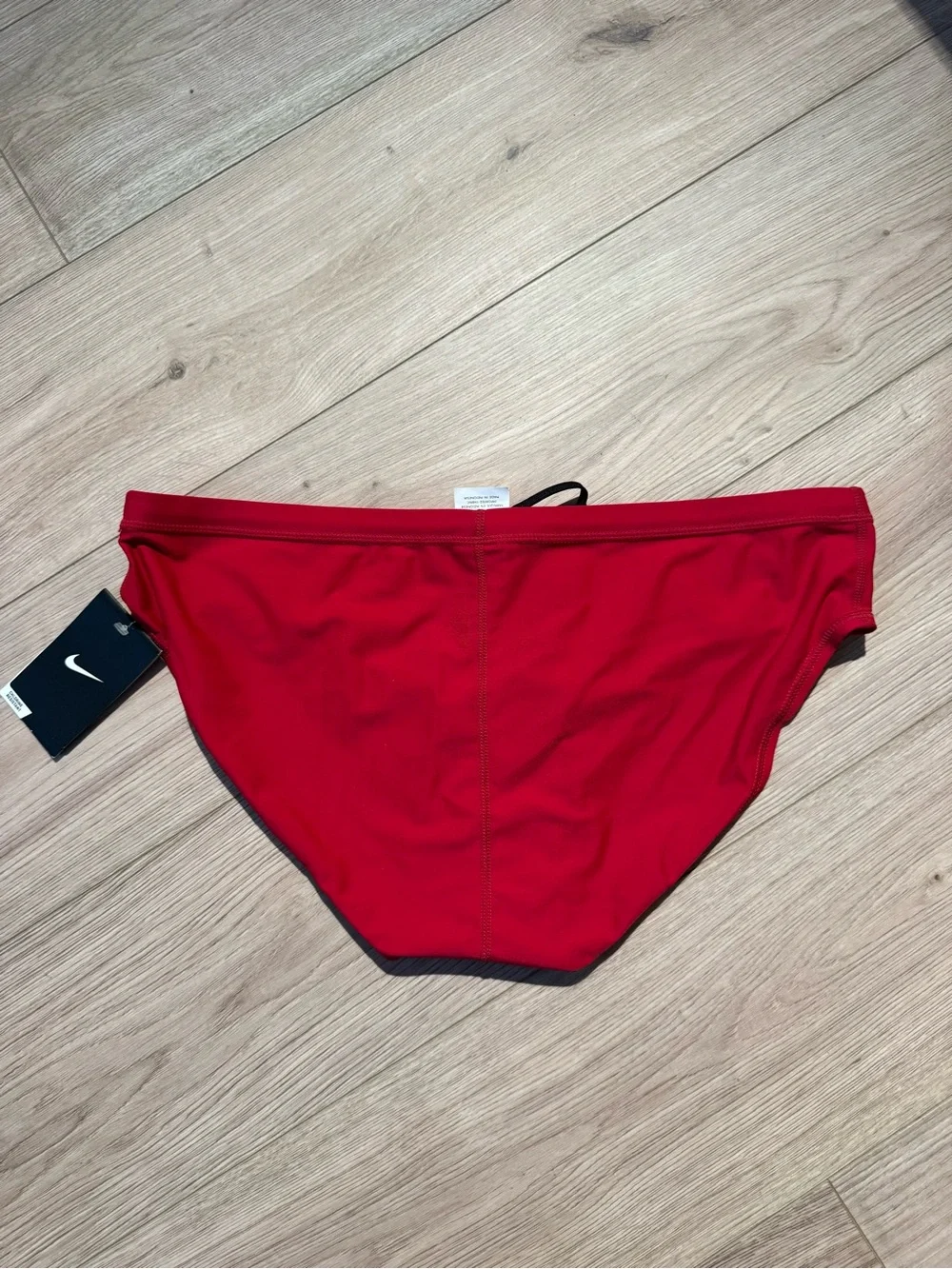 Nike Men's Red Swim Briefs with Drawstring