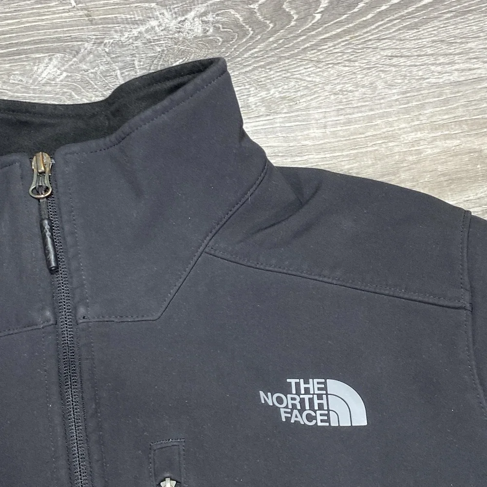 North Face Jacket Mens Large Black Softshell Windproof Full Zip‎ Outdoor Layer