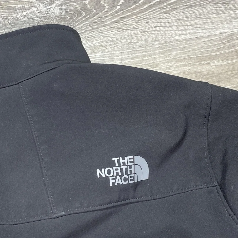 North Face Jacket Mens Large Black Softshell Windproof Full Zip‎ Outdoor Layer
