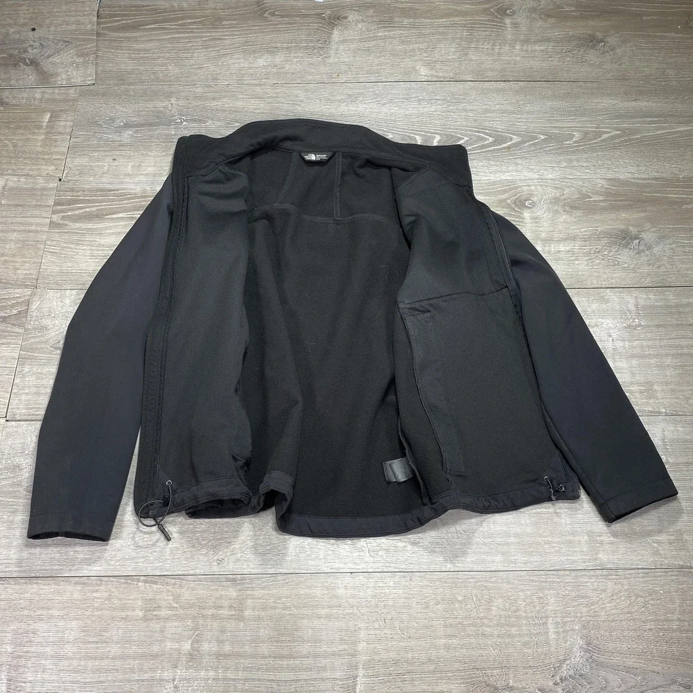 North Face Jacket Mens Large Black Softshell Windproof Full Zip‎ Outdoor Layer