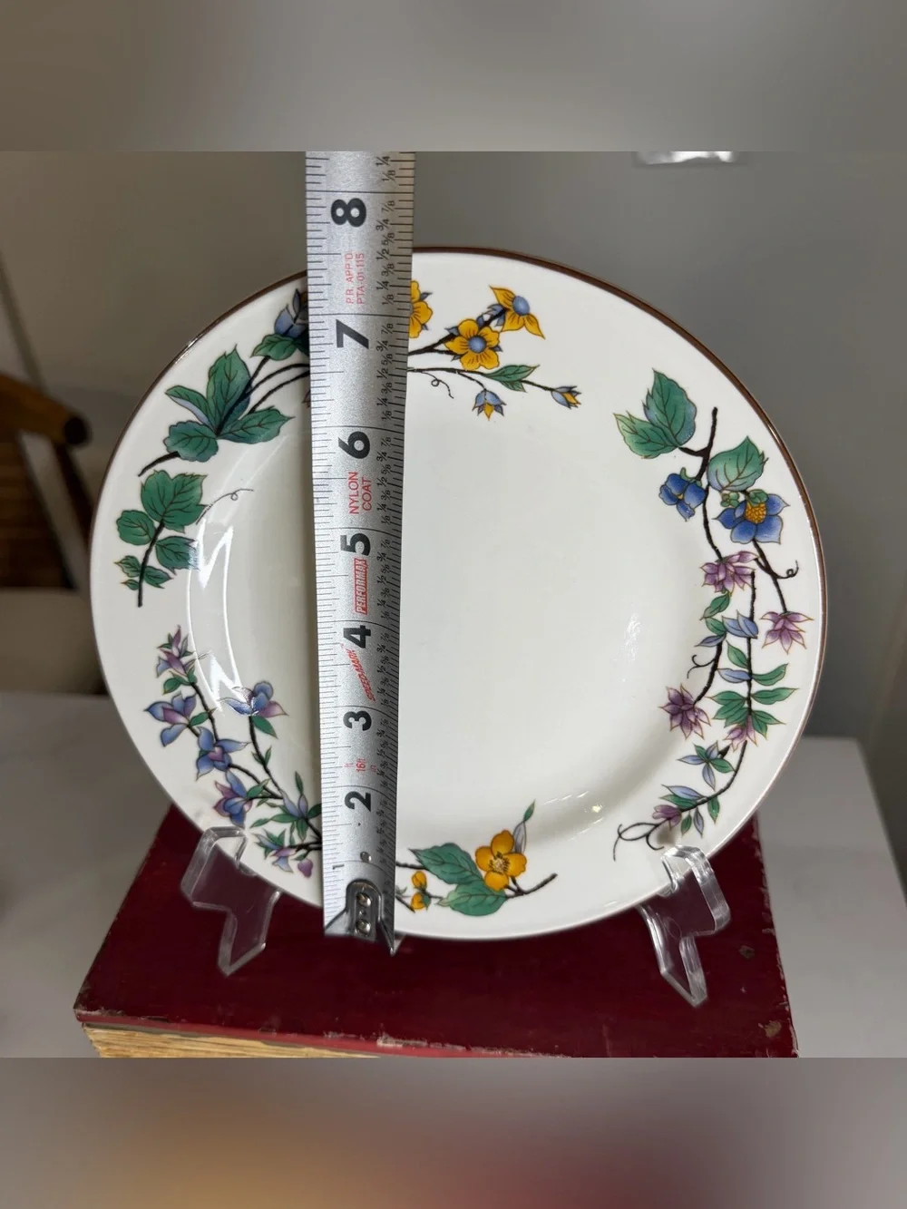 Woodhill floral Vine Pattern White Porcelain Dinner Plate - Yellow & Blue